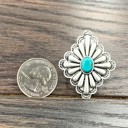  Silver Design Concho Cuff Ring Turquoise Stone