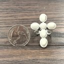  White Turquoise Cross Cuff Ring