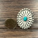  Concho Starburst Turquoise Stone Cuff Ring