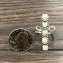  White Natural Stone Cuff Ring