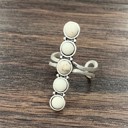  White Natural Stone Cuff Ring