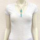  Double Turquoise Bar Strand Necklace