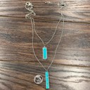  Double Turquoise Bar Strand Necklace