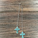  Cross Dangle Turquoise Earrings
