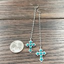  Cross Dangle Turquoise Earrings