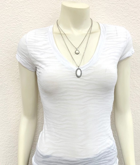 White Turquoise Double Drop Necklace