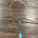  Double Chain Turquoise DROP Necklace