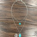  Double Chain Turquoise DROP Necklace