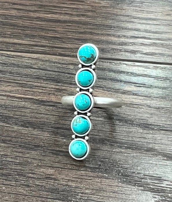 Navajo Turquoise Multil Stone Adjustable Ring
