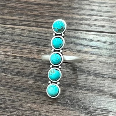 Navajo Turquoise Multil Stone Adjustable Ring