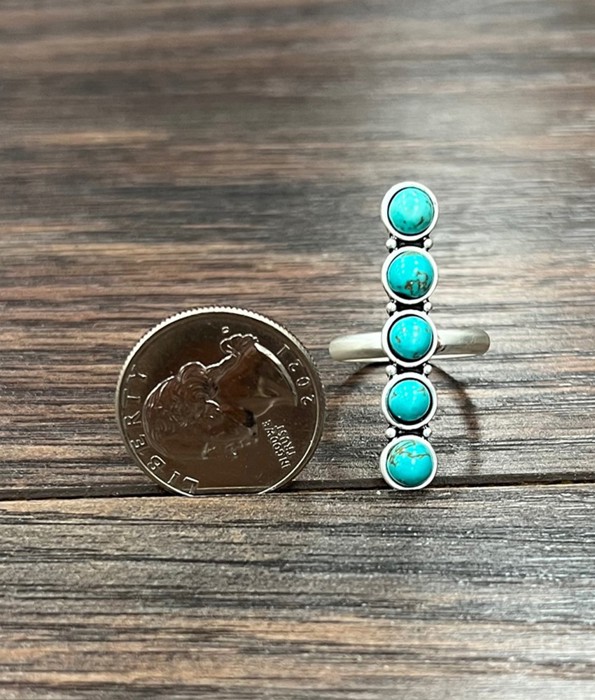 Navajo Turquoise Multil Stone Adjustable Ring