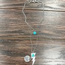  Double Strand Lightning Bolt Tuquoise Silver Necklace