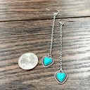  Turquoise Dangle Heart Drop Earrings