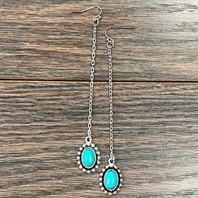 Turquoise Starburst Dangle Drop Earrings