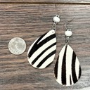  White Turquoise Hair On Hyde Leather Animal Earrings