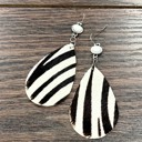  White Turquoise Hair On Hyde Leather Animal Earrings