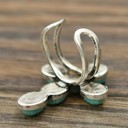  Turquoise Stone Cross Cuff Ring
