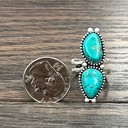  Navajo Turquoise Double Stone Cuff Ring