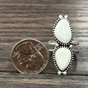  Navajo White Turquoise Double Stone Cuff Ring