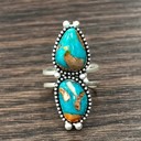  Natural Stone Turquoise Mix Cuff Ring