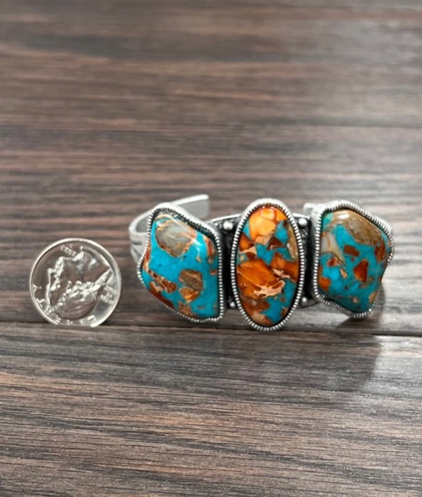 Beautiful Colorful Gemstone Cuff Bracelet