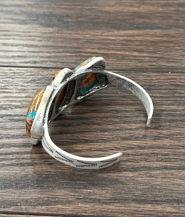 Beautiful Colorful Gemstone Cuff Bracelet