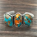  Beautiful Colorful Gemstone Cuff Bracelet