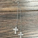  Silver Cross Drop Dangle Earrings