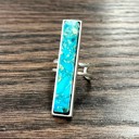  Natural Stone Turquoise Bar Cuff Ring
