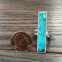  Natural Stone Turquoise Bar Cuff Ring