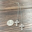  Silver Cross Drop Dangle Earrings