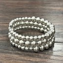  Chunky Shiny Wrap Silver Beads Bracelet