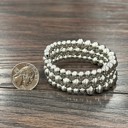  Chunky Shiny Wrap Silver Beads Bracelet