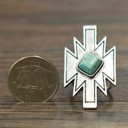  Silver Aztec Turquoise Stone Cuff Ring