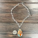  Beautiful Natural Stone Bezel Pendant Necklace