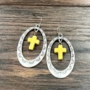  Cross Concho Drop Earrings Yellow
