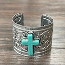  Turquoise Cross Silver Cuff Bracelet