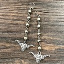  Navajo Bead Longhorn Drop Earrings