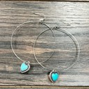  Heart Turquoise Sassy Hoop Earrings
