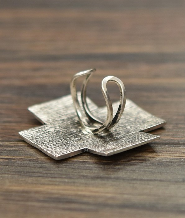 Silver Navajo Cross Cuff Ring