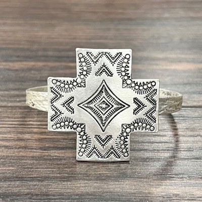Aztec Cross Cuff Bracelet