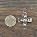  Aztec Cross Silver Heart Design Earrings