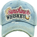  Distressed Sunshine & Whiskey Denim Hat - FREE SHIPPING