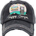  So Cute Happy Camper Distressed Hat