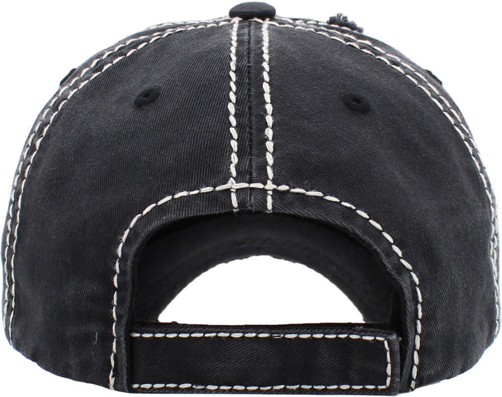 So Cute Happy Camper Distressed Hat