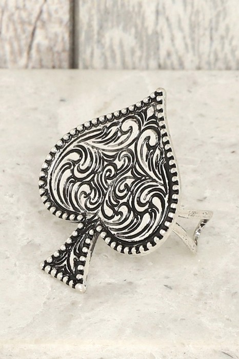 Western Ace of Spade Cuff Ring