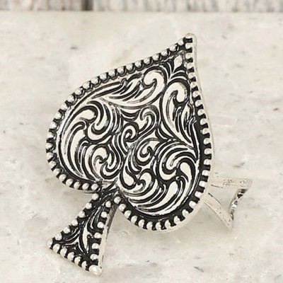 Western Ace of Spade Cuff Ring