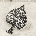  Western Ace of Spade Cuff Ring