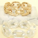  Anchor Chain Link Stretch Bracelets - Silver & Gold