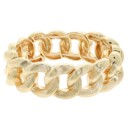  Chunky Curb Chain Stretch Bracelets - Silver & Gold